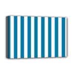 Vertical Stripes - White and Cerulean Deluxe Canvas 18  x 12  (Stretched)