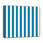 Vertical Stripes - White and Cerulean Deluxe Canvas 24  x 20  (Stretched)