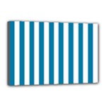 Vertical Stripes - White and Cerulean Canvas 18  x 12  (Stretched)