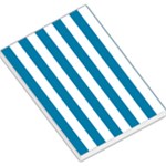 Vertical Stripes - White and Cerulean Large Memo Pads