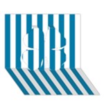 Vertical Stripes - White and Cerulean Clover 3D Greeting Card (7x5)