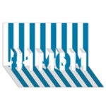 Vertical Stripes - White and Cerulean #1 MOM 3D Greeting Cards (8x4)