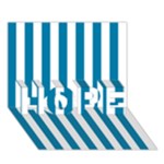 Vertical Stripes - White and Cerulean HOPE 3D Greeting Card (7x5)