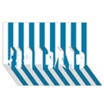 Vertical Stripes - White and Cerulean #1 DAD 3D Greeting Card (8x4)