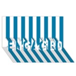 Vertical Stripes - White and Cerulean ENGAGED 3D Greeting Card (8x4)