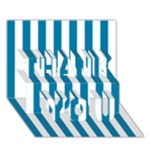 Vertical Stripes - White and Cerulean THANK YOU 3D Greeting Card (7x5)