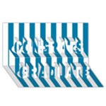 Vertical Stripes - White and Cerulean Congrats Graduate 3D Greeting Card (8x4)