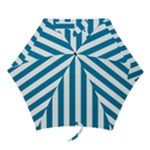 Vertical Stripes - White and Cerulean Mini Umbrella