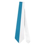 Vertical Stripes - White and Cerulean Necktie (One Side)