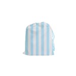 Vertical Stripes - White and Light Blue Drawstring Pouch (XS)