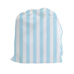 Vertical Stripes - White and Light Blue Drawstring Pouch (XXl)