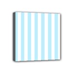 Vertical Stripes - White and Light Blue Mini Canvas 4  x 4  (Stretched)