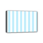 Vertical Stripes - White and Light Blue Mini Canvas 6  x 4  (Stretched)