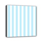 Vertical Stripes - White and Light Blue Mini Canvas 6  x 6  (Stretched)