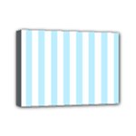 Vertical Stripes - White and Light Blue Mini Canvas 7  x 5  (Stretched)