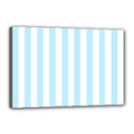 Vertical Stripes - White and Light Blue Canvas 18  x 12  (Stretched)