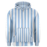 Vertical Stripes - White and Baby Blue Men s Zipper Hoodie