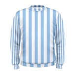 Vertical Stripes - White and Baby Blue Men s Sweatshirt