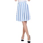 Vertical Stripes - White and Baby Blue A-Line Skirt