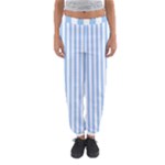 Vertical Stripes - White and Baby Blue Women s Jogger Sweatpants