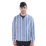 Vertical Stripes - White and Baby Blue Wind Breaker (Men)