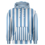 Vertical Stripes - White and Iceberg Blue Men s Pullover Hoodie