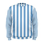 Vertical Stripes - White and Iceberg Blue Men s Sweatshirt