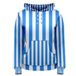 Vertical Stripes - White and Dodger Blue Women s Pullover Hoodie