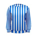 Vertical Stripes - White and Dodger Blue Women s Sweatshirt