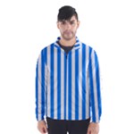 Vertical Stripes - White and Dodger Blue Wind Breaker (Men)