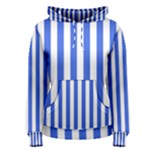 Vertical Stripes - White and Royal Blue Women s Pullover Hoodie