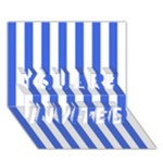 Vertical Stripes - White and Royal Blue YOU ARE INVITED 3D Greeting Card (7x5)