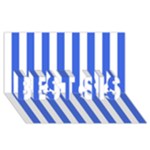 Vertical Stripes - White and Royal Blue BEST SIS 3D Greeting Card (8x4)