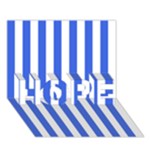 Vertical Stripes - White and Royal Blue HOPE 3D Greeting Card (7x5)