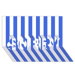 Vertical Stripes - White and Royal Blue SORRY 3D Greeting Card (8x4)