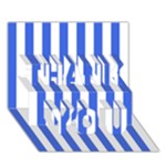 Vertical Stripes - White and Royal Blue THANK YOU 3D Greeting Card (7x5)