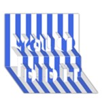 Vertical Stripes - White and Royal Blue You Did It 3D Greeting Card (7x5)