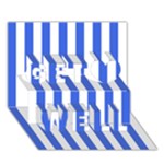 Vertical Stripes - White and Royal Blue Get Well 3D Greeting Card (7x5)