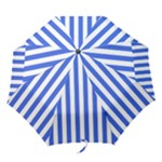 Vertical Stripes - White and Royal Blue Folding Umbrella