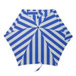 Vertical Stripes - White and Royal Blue Mini Umbrella