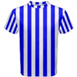 Vertical Stripes - White and Blue Men s Cotton Tee