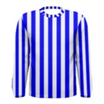 Vertical Stripes - White and Blue Men s Long Sleeve T-shirt