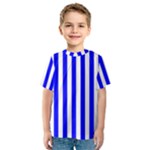 Vertical Stripes - White and Blue Kid s Sport Mesh Tee