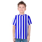 Vertical Stripes - White and Blue Kid s Cotton Tee