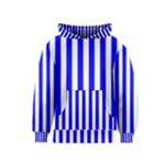 Vertical Stripes - White and Blue Kid s Pullover Hoodie