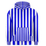 Vertical Stripes - White and Blue Men s Zipper Hoodie