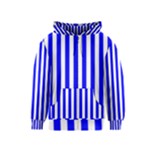 Vertical Stripes - White and Blue Kid s Zipper Hoodie