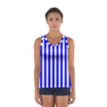 Vertical Stripes - White and Blue Women s Sport Tank Top