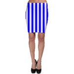 Vertical Stripes - White and Blue Bodycon Skirt