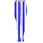 Vertical Stripes - White and Blue Women s Tights